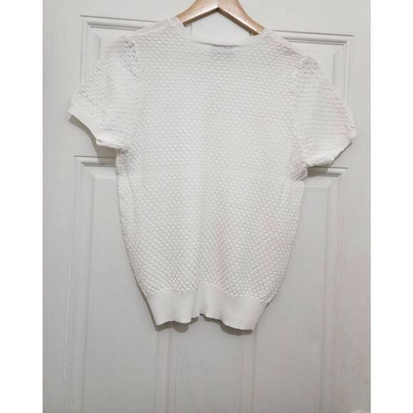 Lot of two Anthony Richard's womens medium black white blouse stretch knit - Picture 5 of 8